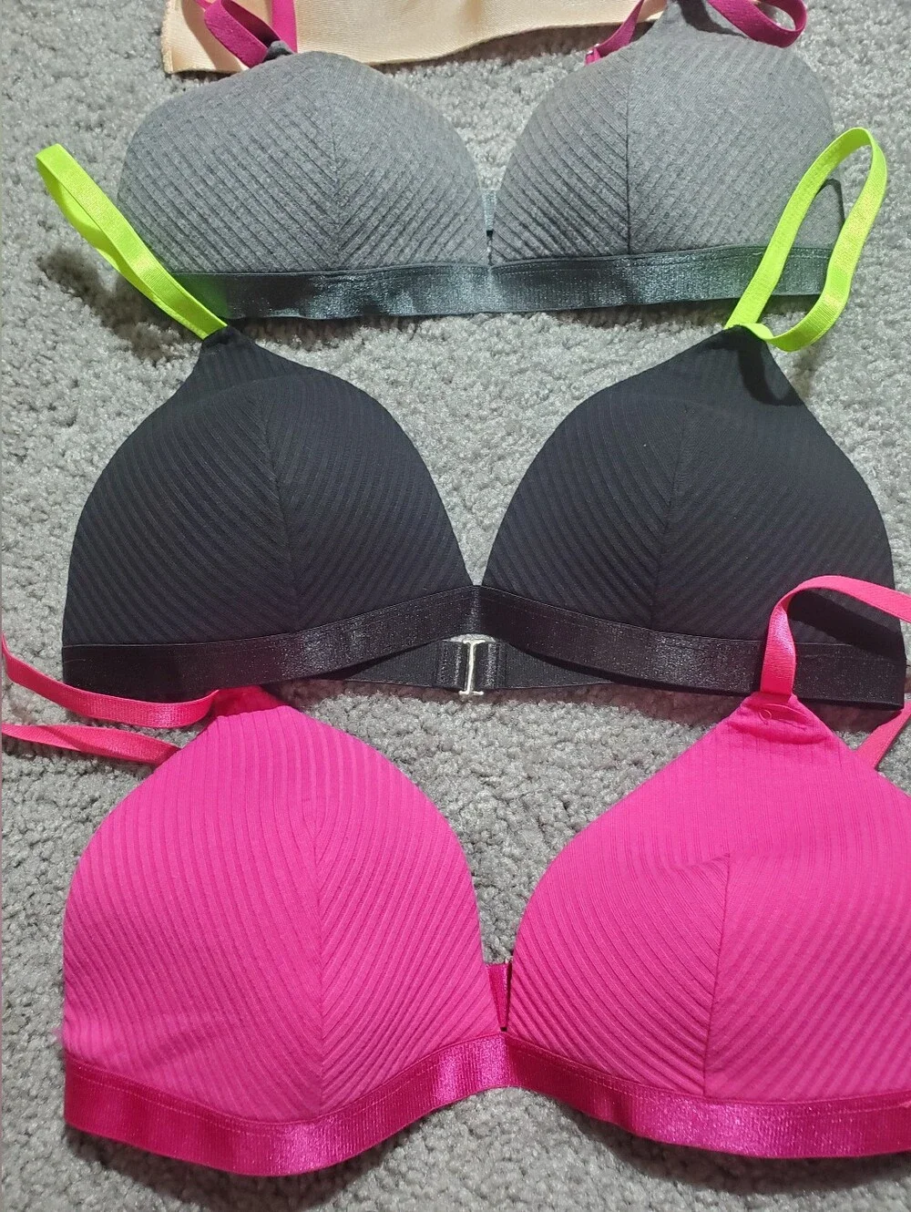 Everyday Comfort Seamless Bra Bundle - Ivory, Gray, Black, Fuchsia